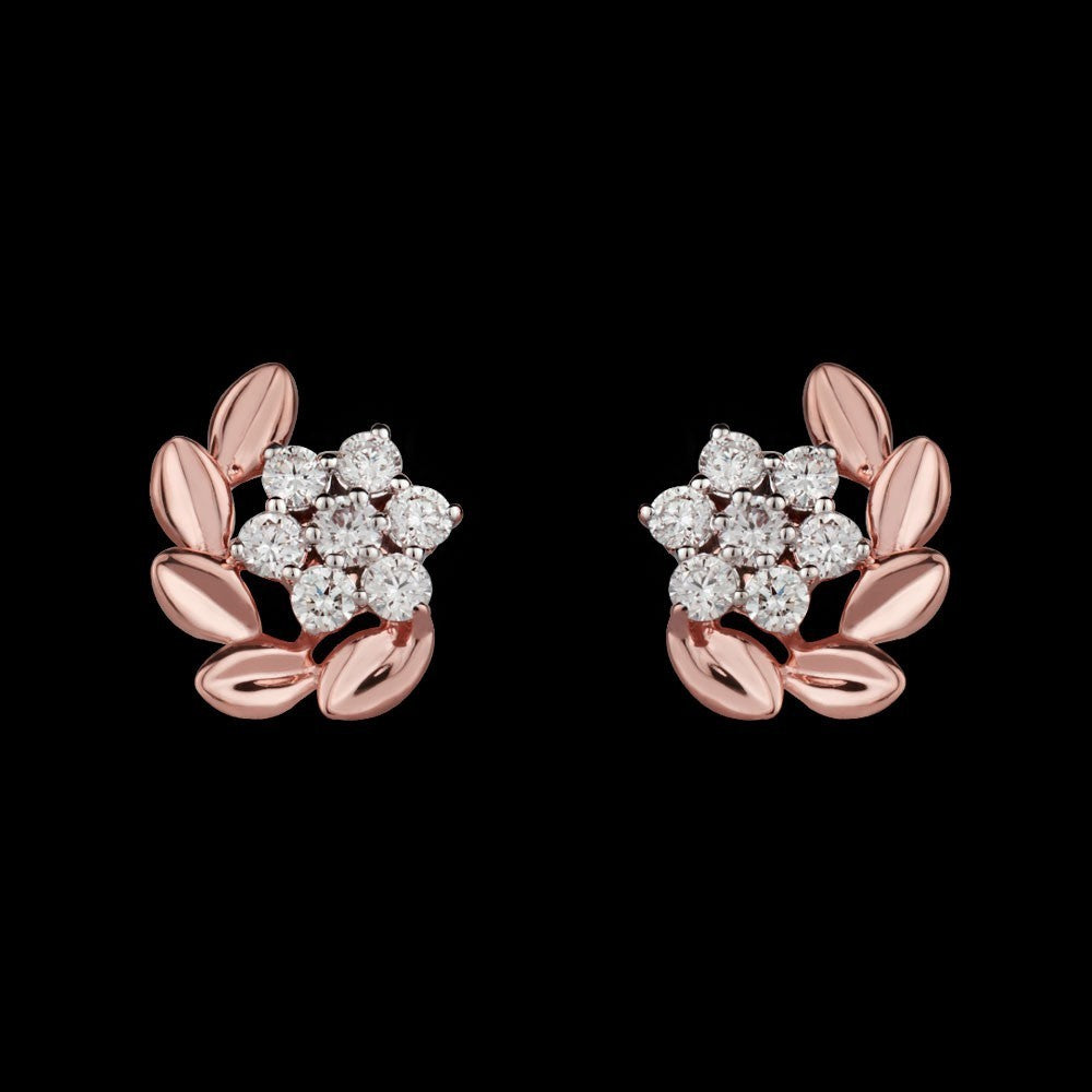 14K Rose Gold Diamond Earrings - 0.36ct VVS-VS-GH
