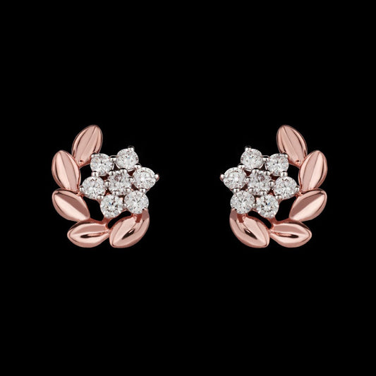 14K Rose Gold Diamond Earrings - 0.36ct VVS-VS-GH