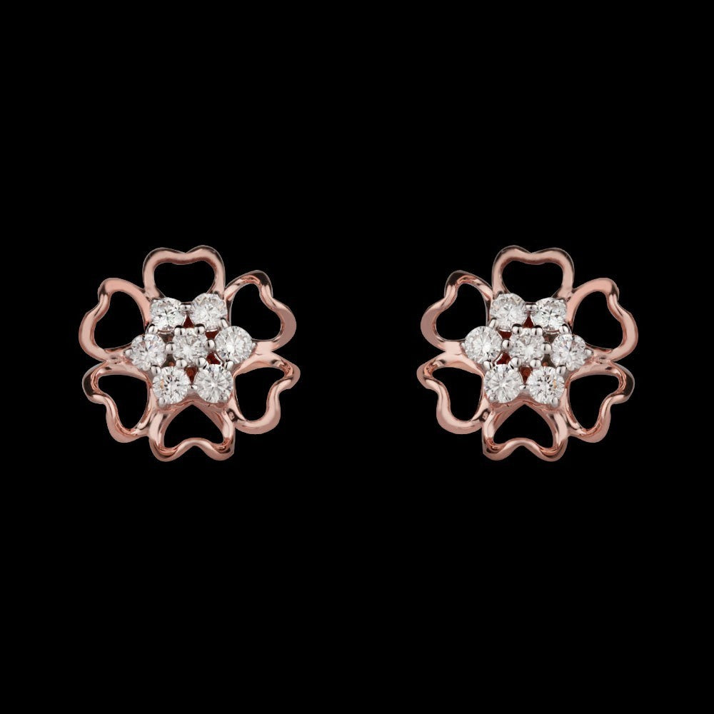 14K Rose Gold Diamond Earrings - 0.36ct VVS-VS-GH