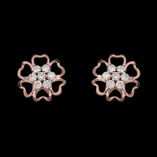 14K Rose Gold Diamond Earrings - 0.36ct VVS-VS-GH