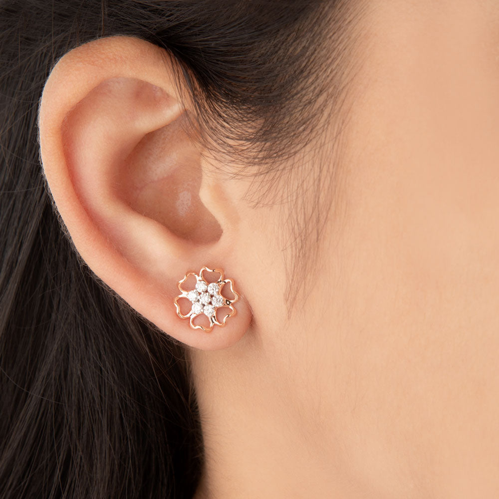14K Rose Gold Diamond Earrings - 0.36ct VVS-VS-GH