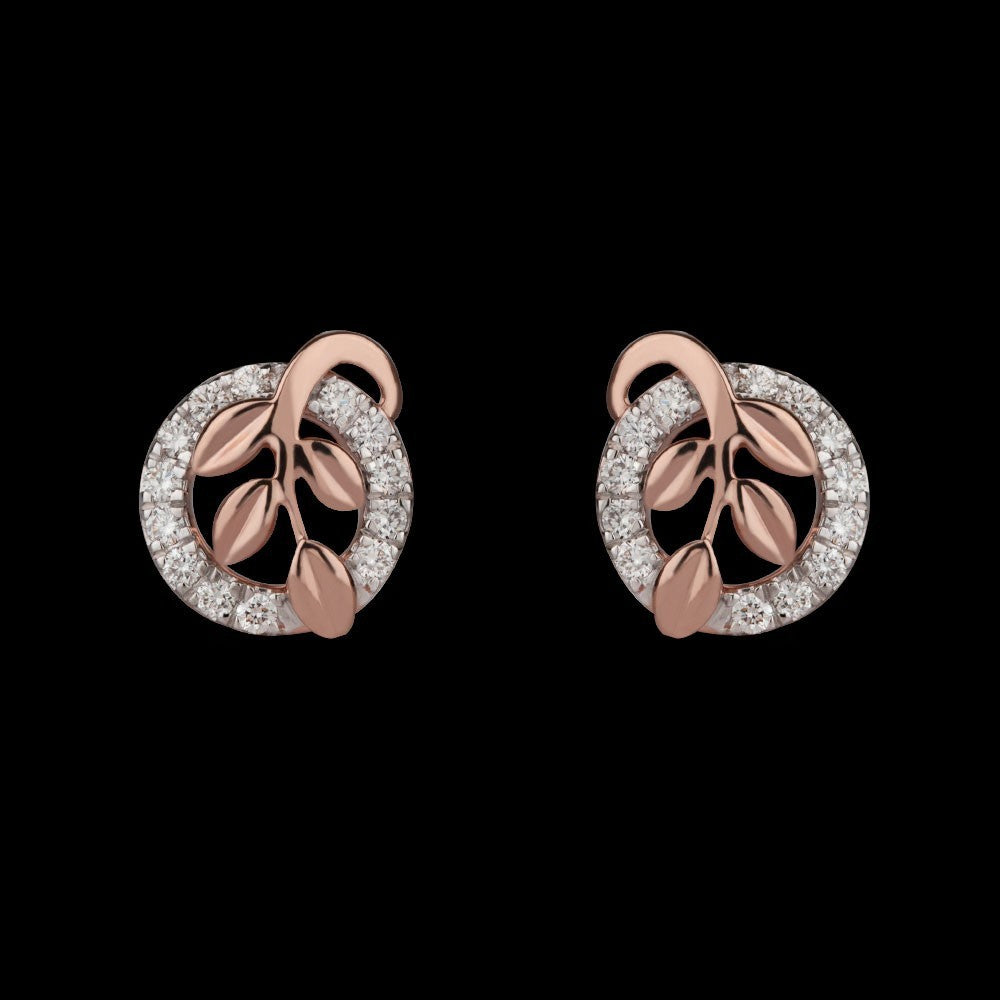 14K Rose Gold Diamond Earrings - 0.28ct VVS-VS-GH