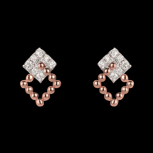 14K Rose Gold Diamond Earrings - 0.19ct VVS-VS-GH