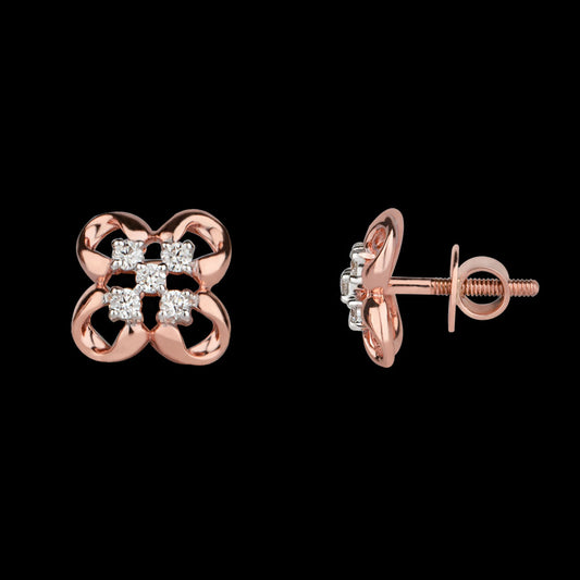 14K Rose Gold Diamond Earrings - 0.25ct VVS-VS-GH
