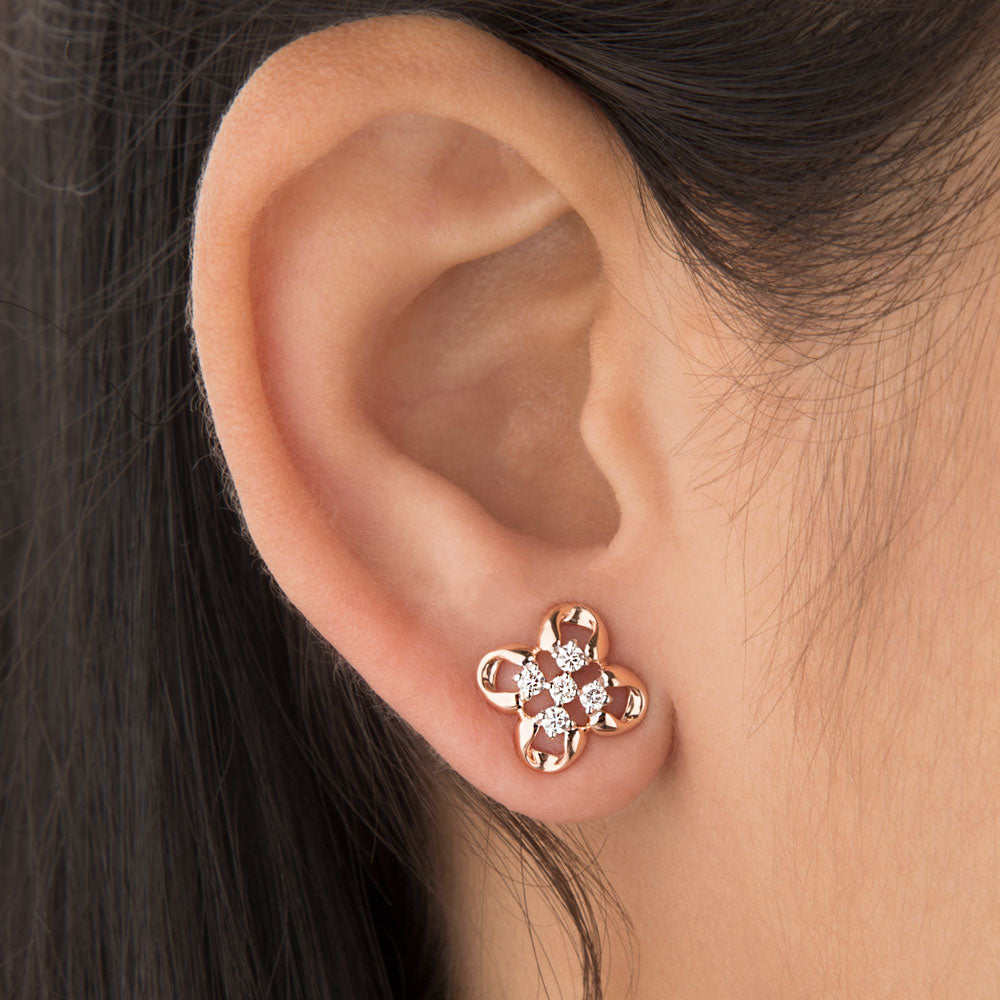 14K Rose Gold Diamond Earrings - 0.25ct VVS-VS-GH