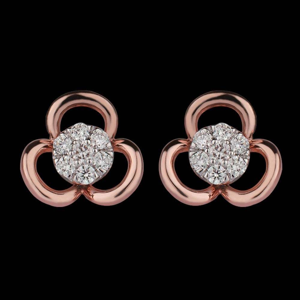 14K Rose Gold Diamond Earrings - 0.42ct VVS-VS-GH