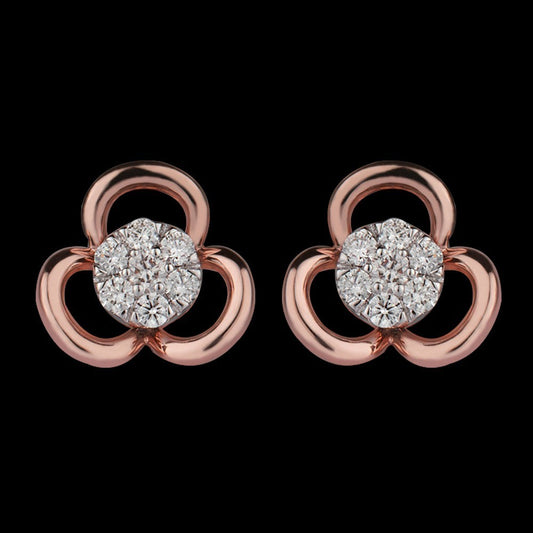 14K Rose Gold Diamond Earrings - 0.42ct VVS-VS-GH