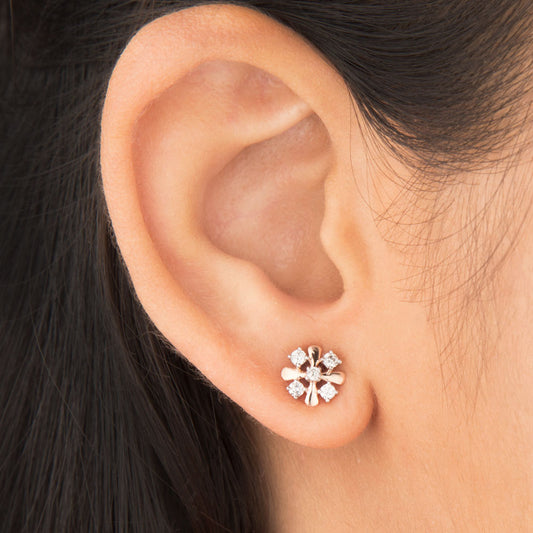 14K Rose Gold Diamond Earrings - 0.24ct VVS-VS-HI