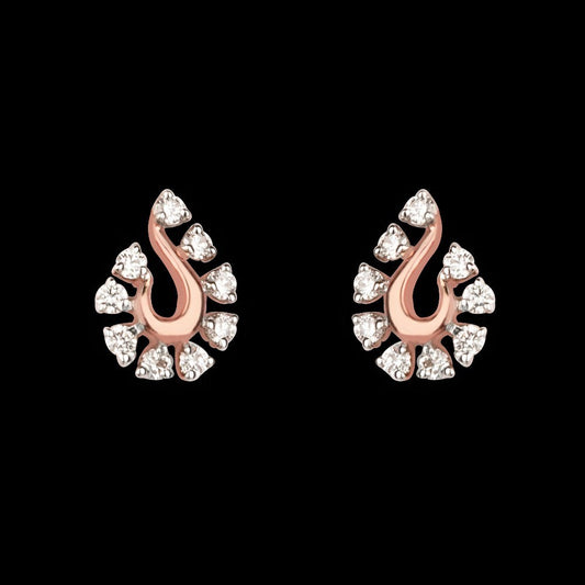 14K Rose Gold Diamond Earrings - 0.15ct VVS-VS-GH