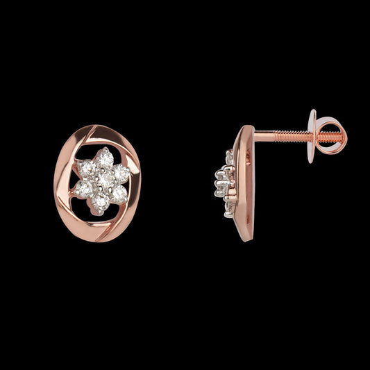 14K Rose Gold Diamond Earrings - 0.26ct VVS-VS-GH