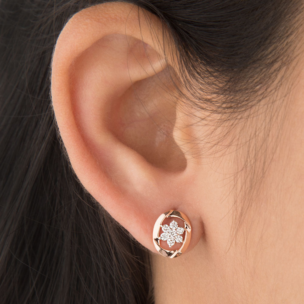 14K Rose Gold Diamond Earrings - 0.26ct VVS-VS-GH