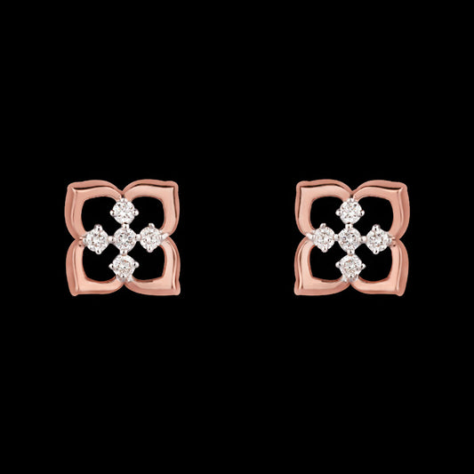 14K Rose Gold Diamond Earrings - 0.11ct VVS-VS-GH