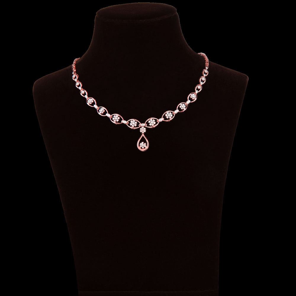 14K Rose Gold Diamond Necklace - 1.85ct VVS-VS-GH
