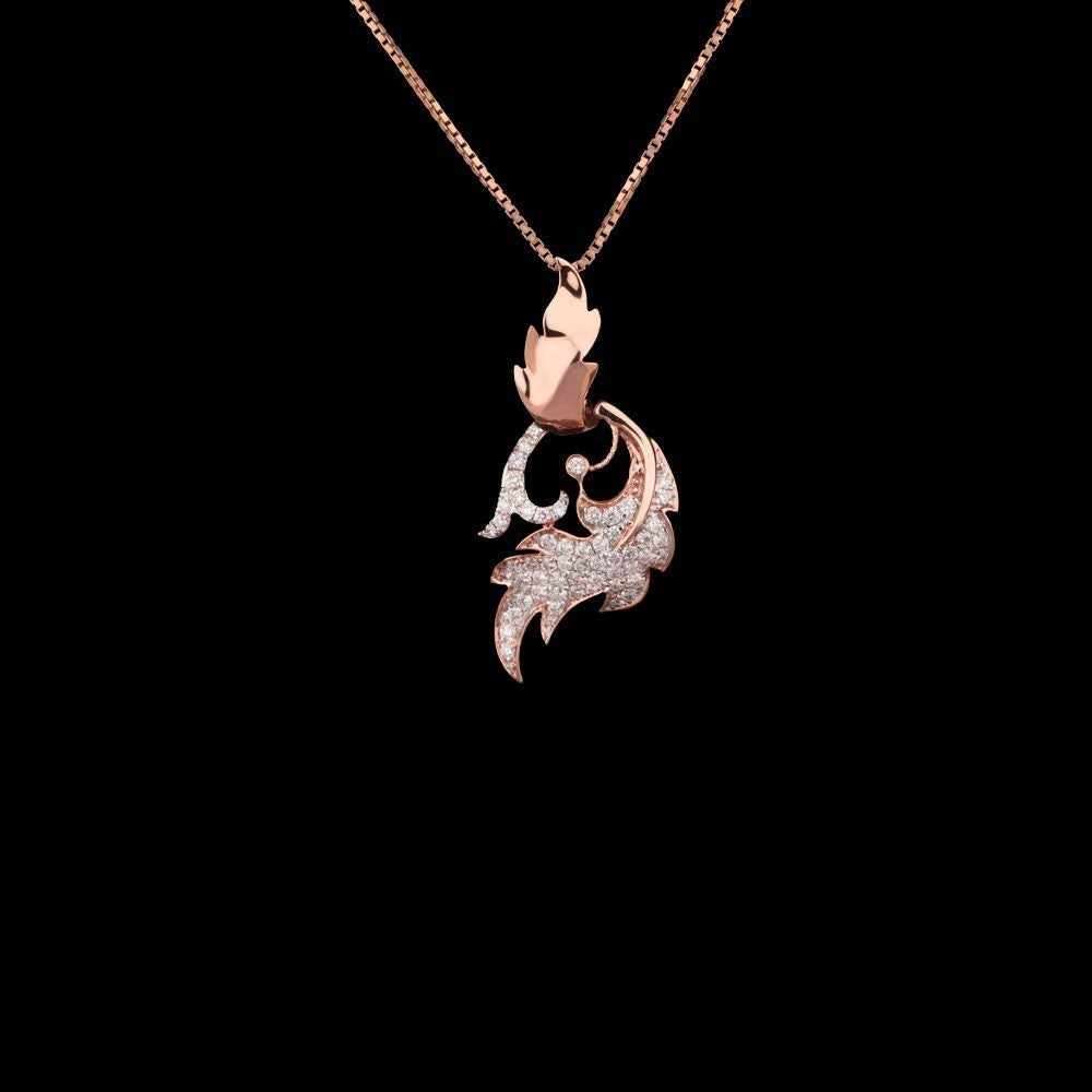 14K Rose Gold Diamond Pendant - 0.47ct VVS-VS-GH
