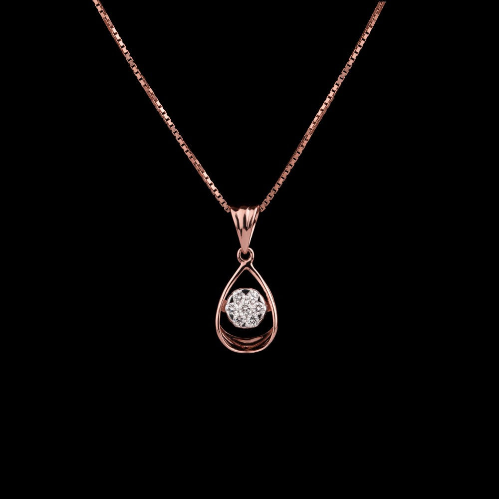 14K Rose Gold Diamond Pendant - 0.25ct VVS-VS-GH