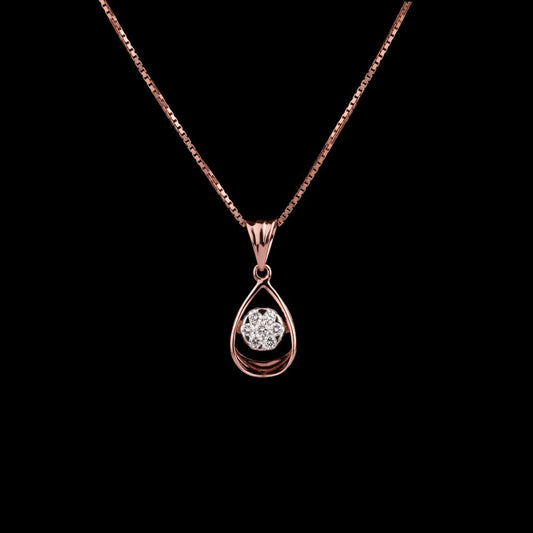 14K Rose Gold Diamond Pendant - 0.25ct VVS-VS-GH