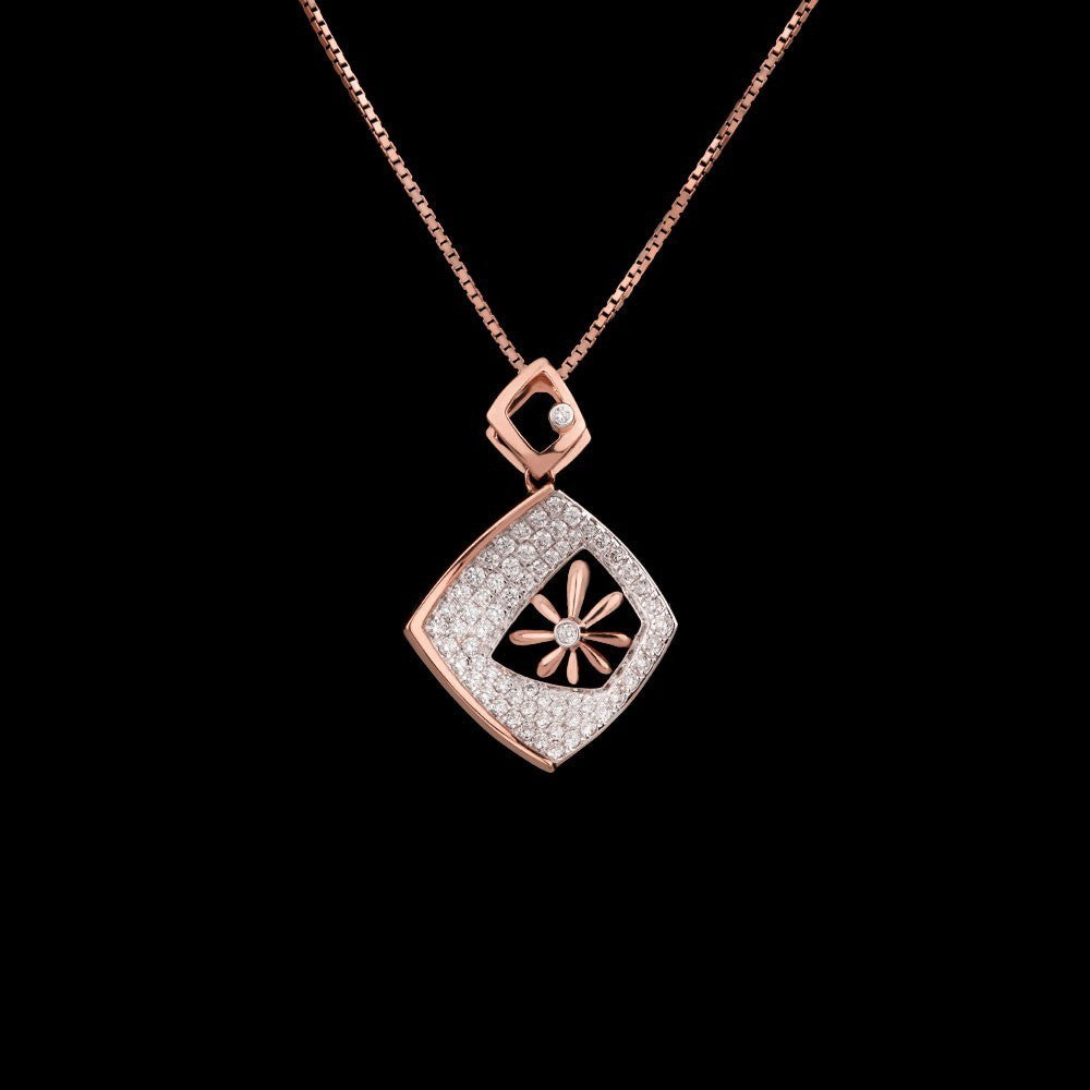18K Rose Gold Diamond Pendant - 0.58ct VVS-VS-GH