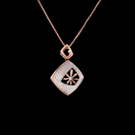18K Rose Gold Diamond Pendant - 0.58ct VVS-VS-GH