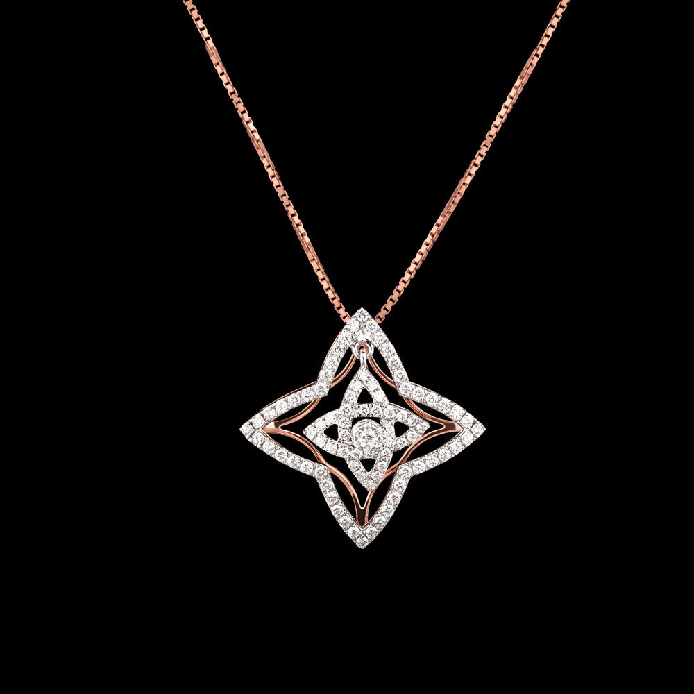 14K Rose Gold Diamond Pendant - 0.57ct VVS-VS-HI