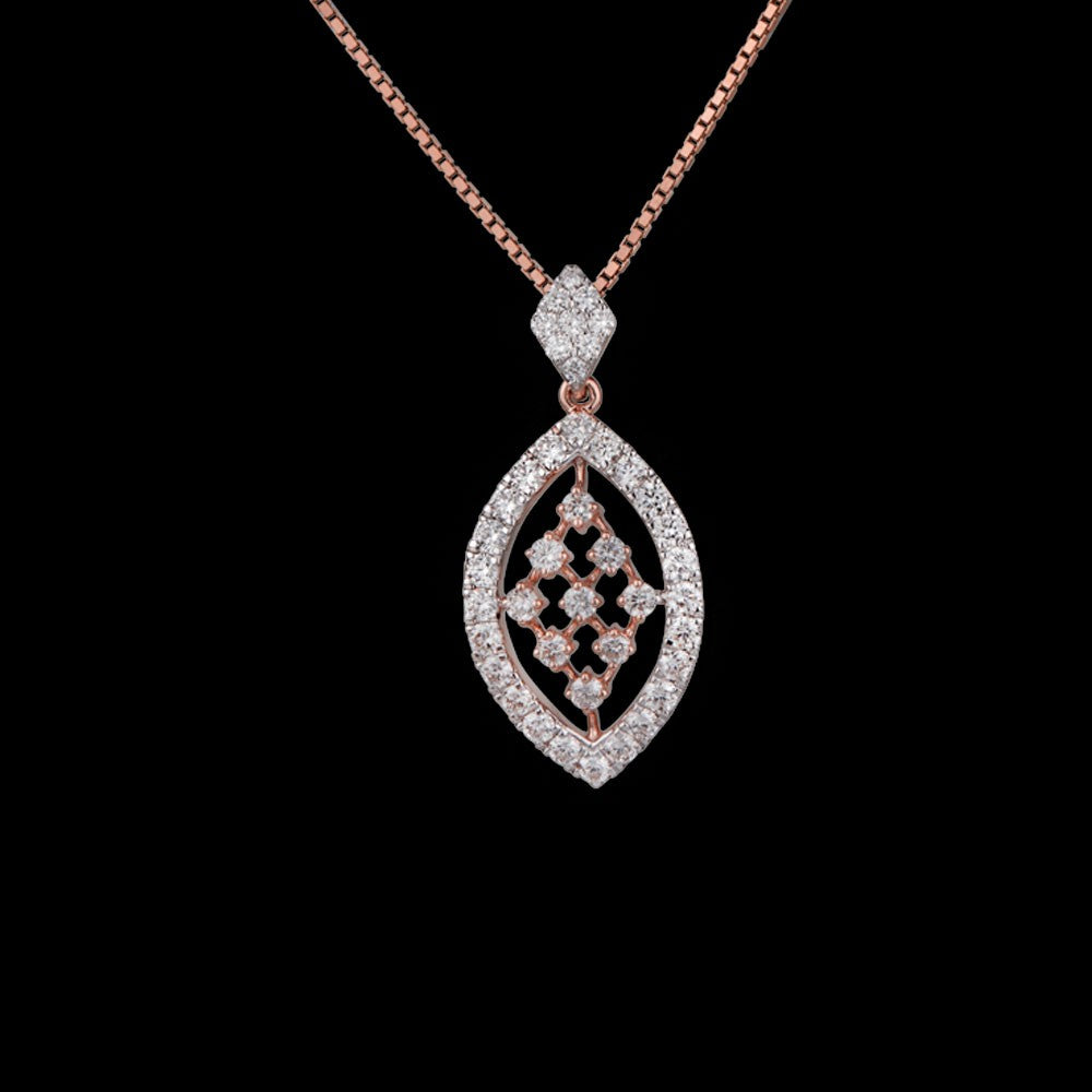 14K Rose Gold Diamond Pendant - 0.79ct VVS-VS-GH
