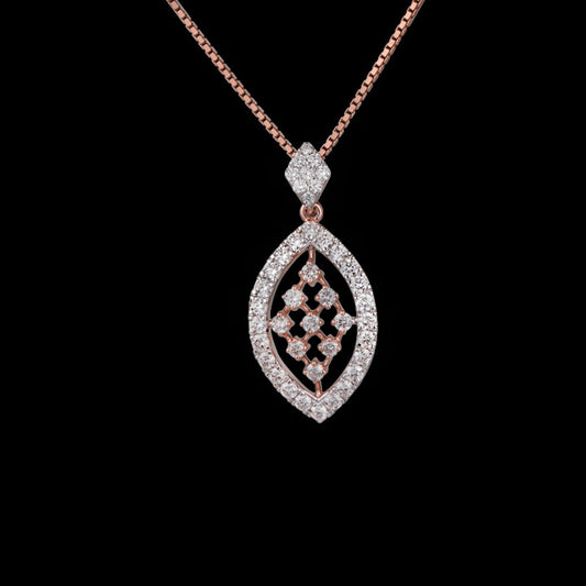 14K Rose Gold Diamond Pendant - 0.79ct VVS-VS-GH