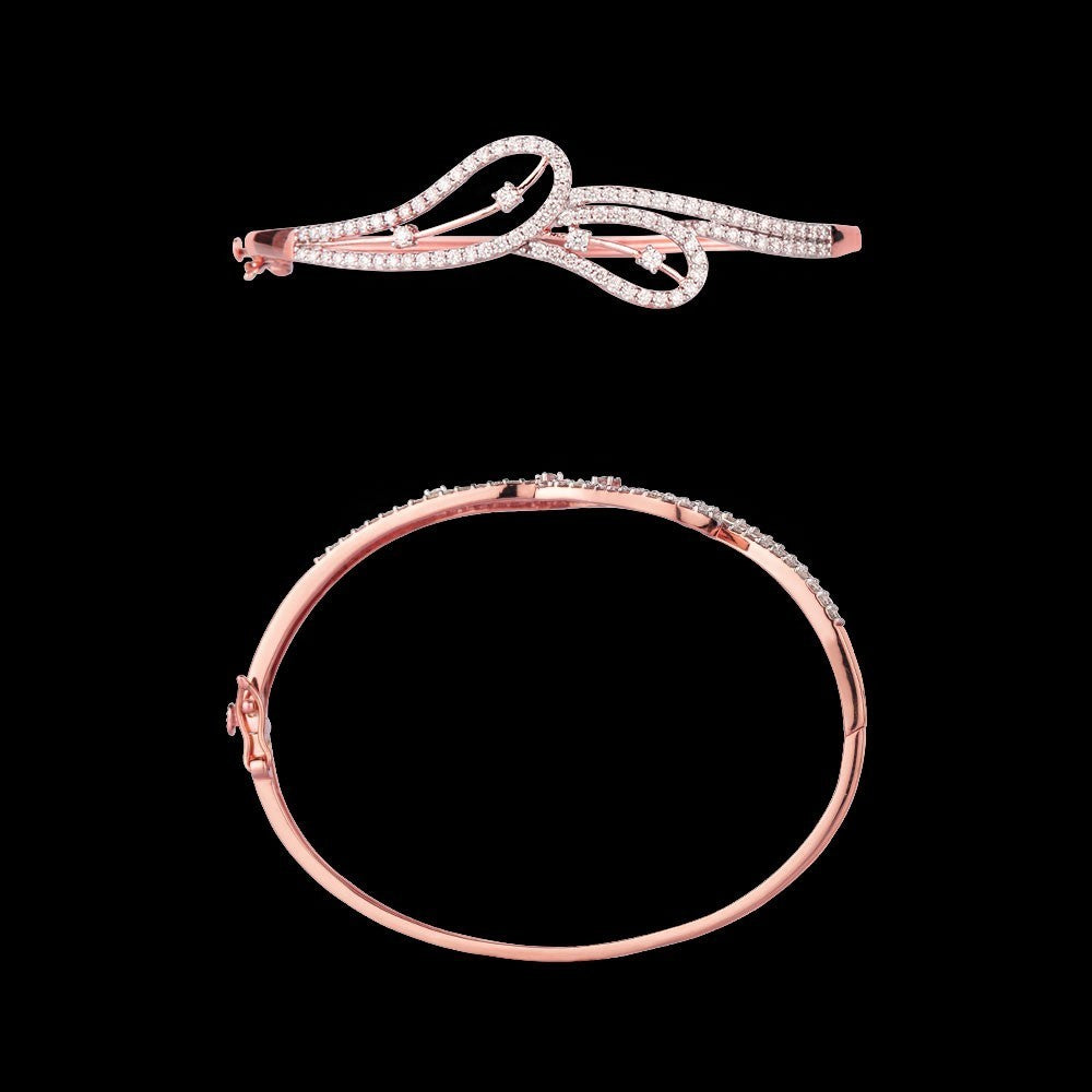 14K Rose Gold Diamond Kada - 1.1ct VVS-VS-IJ
