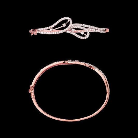 14K Rose Gold Diamond Kada - 1.1ct VVS-VS-IJ
