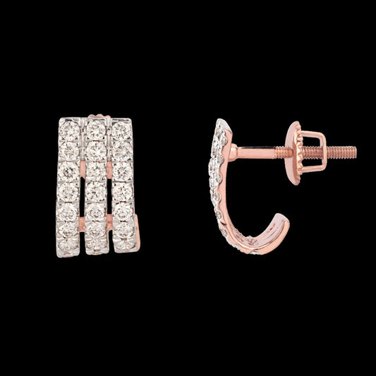 14K Rose Gold Diamond Earrings - 0.86ct VVS-VS-HI