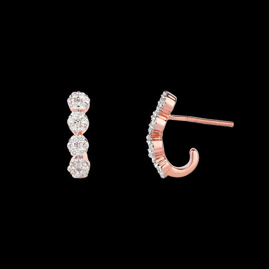 14K Rose Gold Diamond Earrings - 0.52ct VS-SI-GH