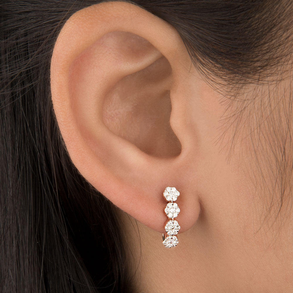 14K Rose Gold Diamond Earrings - 0.52ct VS-SI-GH