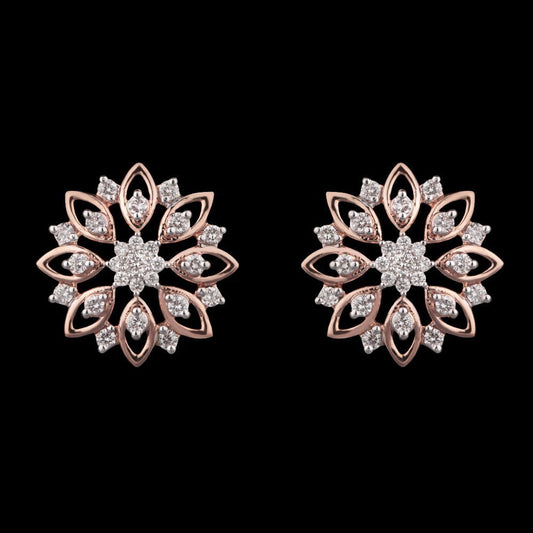 14K Rose Gold Diamond Earrings - 0.68ct VVS-VS-GH