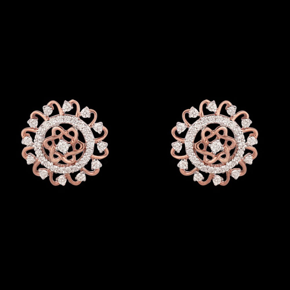 14K Rose Gold Diamond Earrings - 0.36ct VVS-VS-IJ