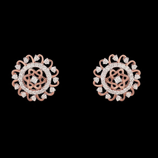 14K Rose Gold Diamond Earrings - 0.36ct VVS-VS-IJ