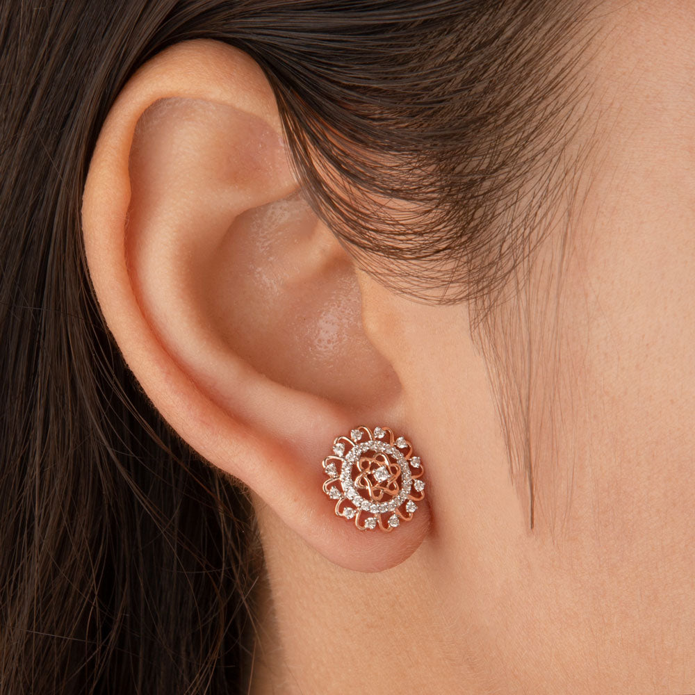 14K Rose Gold Diamond Earrings - 0.36ct VVS-VS-IJ