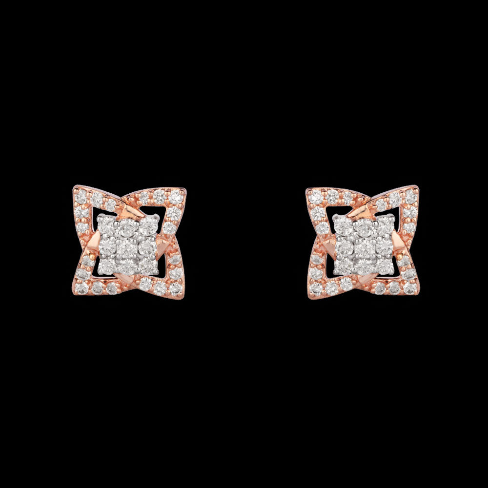 14K Rose Gold Diamond Earrings - 0.48ct VVS-VS-IJ