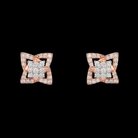 14K Rose Gold Diamond Earrings - 0.48ct VVS-VS-IJ