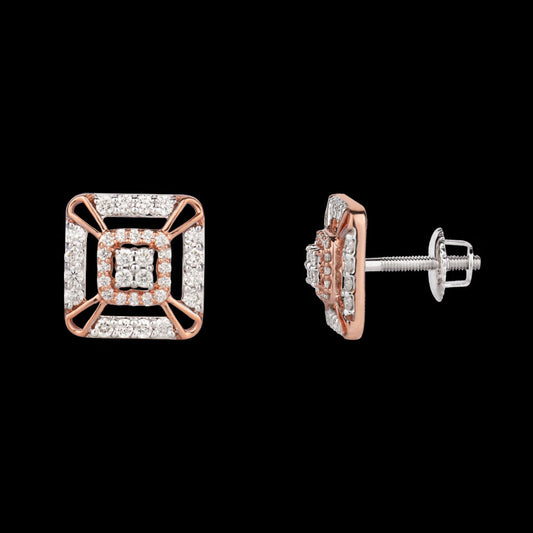 14K Rose Gold Diamond Earrings - 0.54ct VVS-VS-IJ