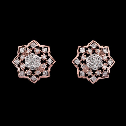 14K Rose Gold Diamond Earrings - 1.05ct VVS-VS-GH