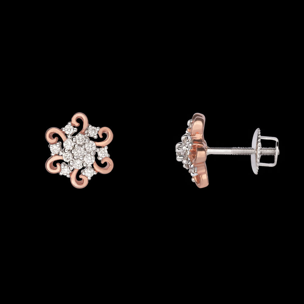 14K Rose Gold Diamond Earrings - 0.44ct VS-SI-HI
