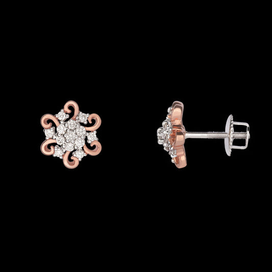 14K Rose Gold Diamond Earrings - 0.44ct VS-SI-HI