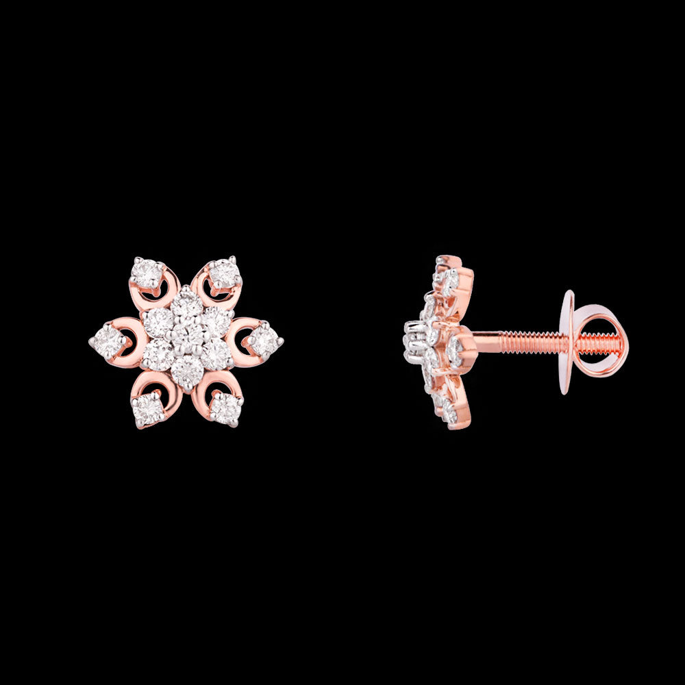 14K Rose Gold Diamond Earrings - 0.48ct VVS-VS-IJ
