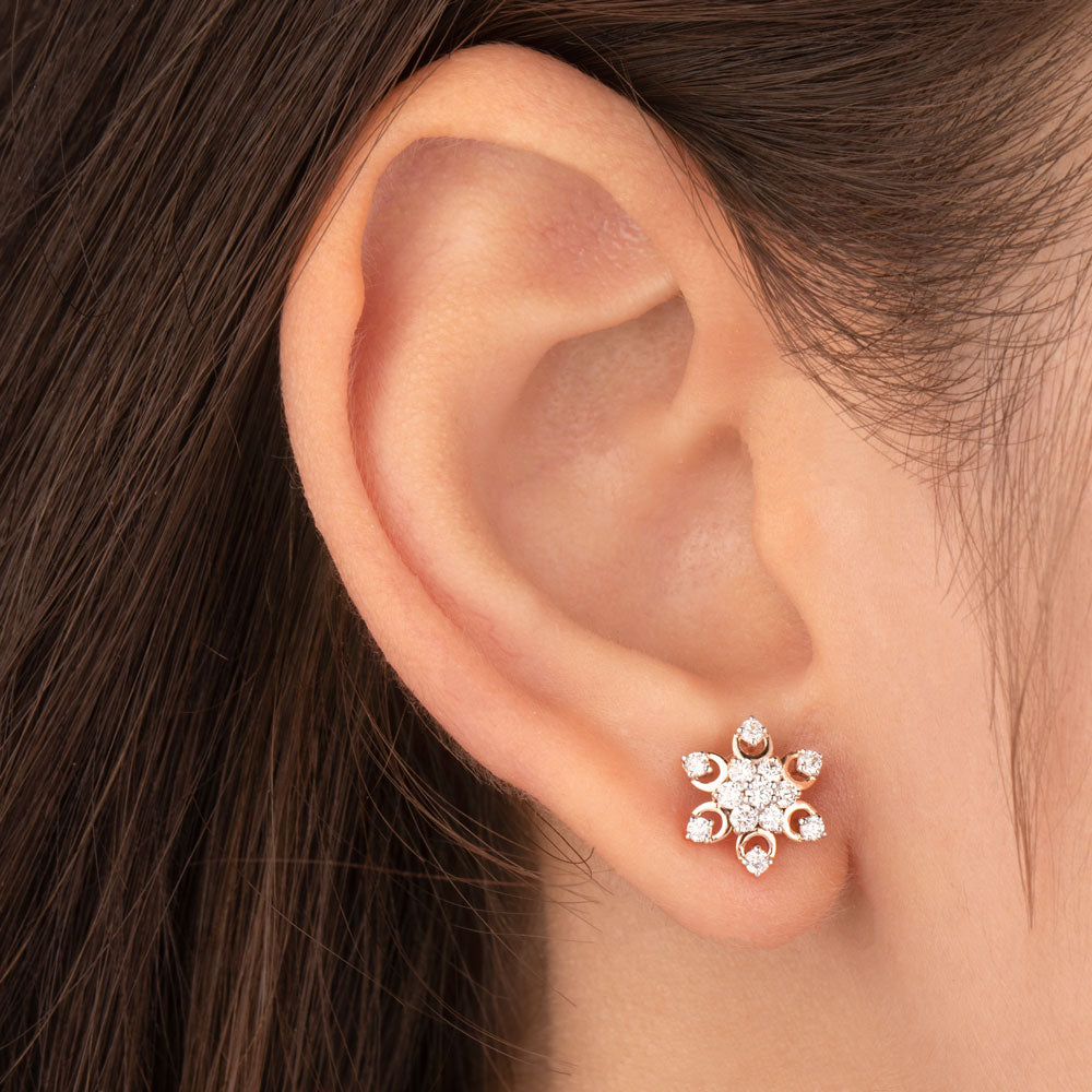 14K Rose Gold Diamond Earrings - 0.48ct VVS-VS-IJ