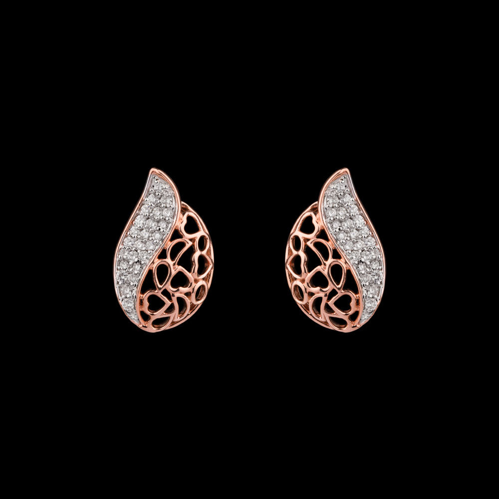 14K Two Tone Gold Diamond Earrings - 0.32ct VVS-VS-GH