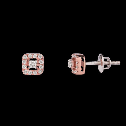 14K Rose Gold Diamond Earrings - 0.24ct VVS-VS-IJ