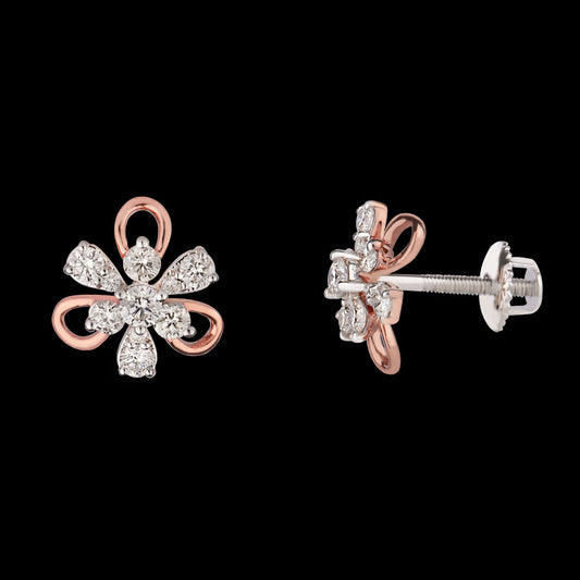 18K Rose Gold Diamond Earrings - 0.68ct VVS-VS-EF