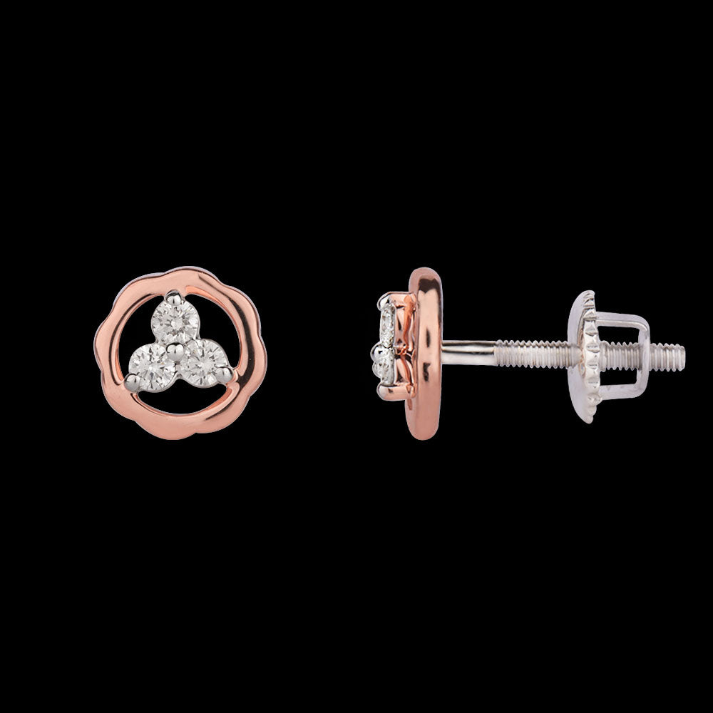 14K Rose Gold Diamond Earrings - 0.19ct VVS-VS-IJ