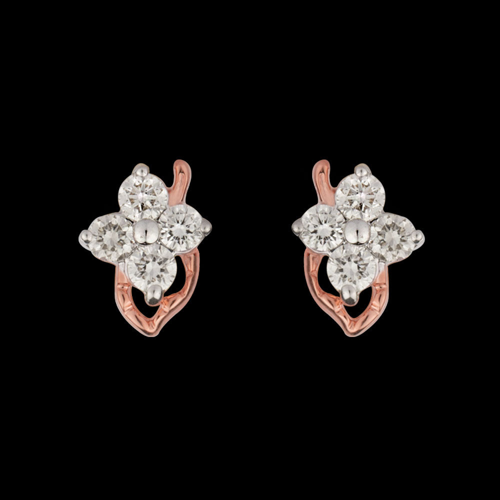 14K Rose Gold Diamond Earrings - 0.17ct VVS-VS-IJ