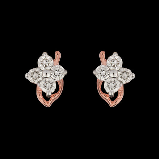 14K Rose Gold Diamond Earrings - 0.17ct VVS-VS-IJ
