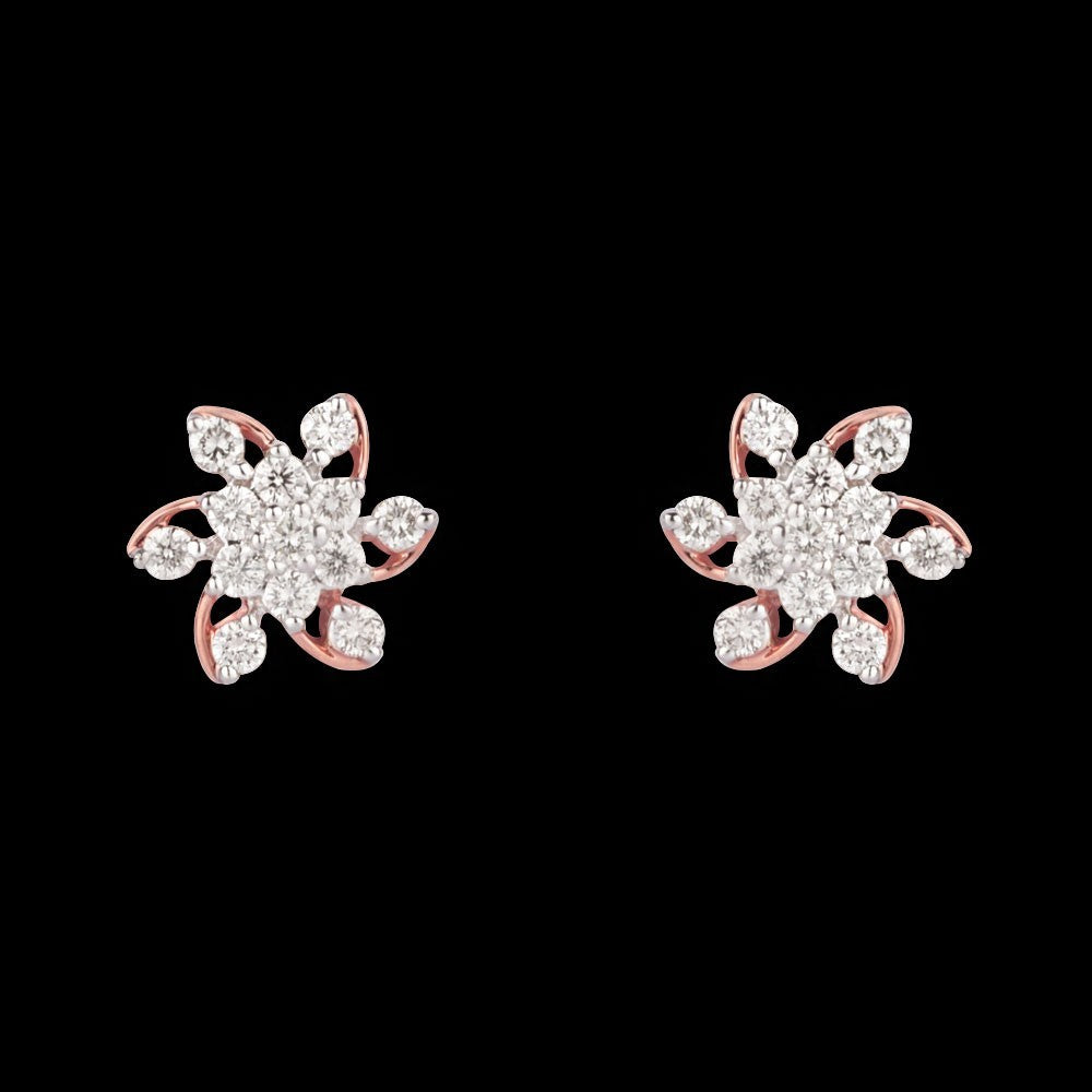 14K Rose Gold Diamond Earrings - 0.21ct VVS-VS-IJ