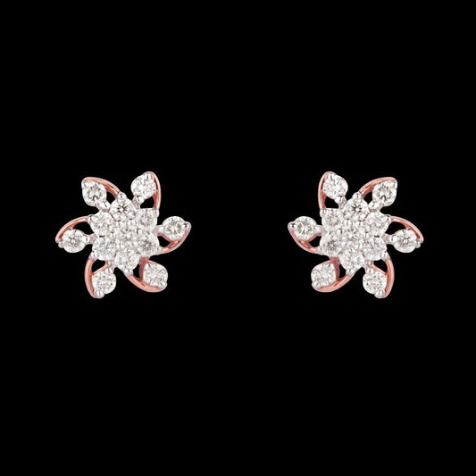 14K Rose Gold Diamond Earrings - 0.21ct VVS-VS-IJ
